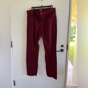 Lauren Ralph Lauren Burgundy Straight Leg Pants